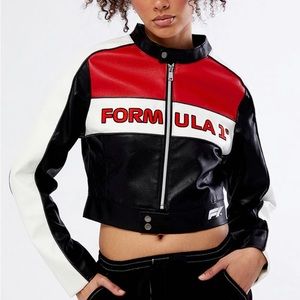 Formula 1 x PacSun Faux Leather Moto Jacket NWT